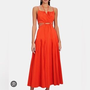 Jonathan Simkhai Pleated Dress w Cutout Detail